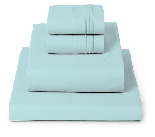Mellanni King Sheets Set - 4 PC Iconic Collection Bedding - Hotel Luxury, Extra Soft, Cooling Bed Sheets - Wrinkle, Fade, Stain Resistant (King, Aqua)