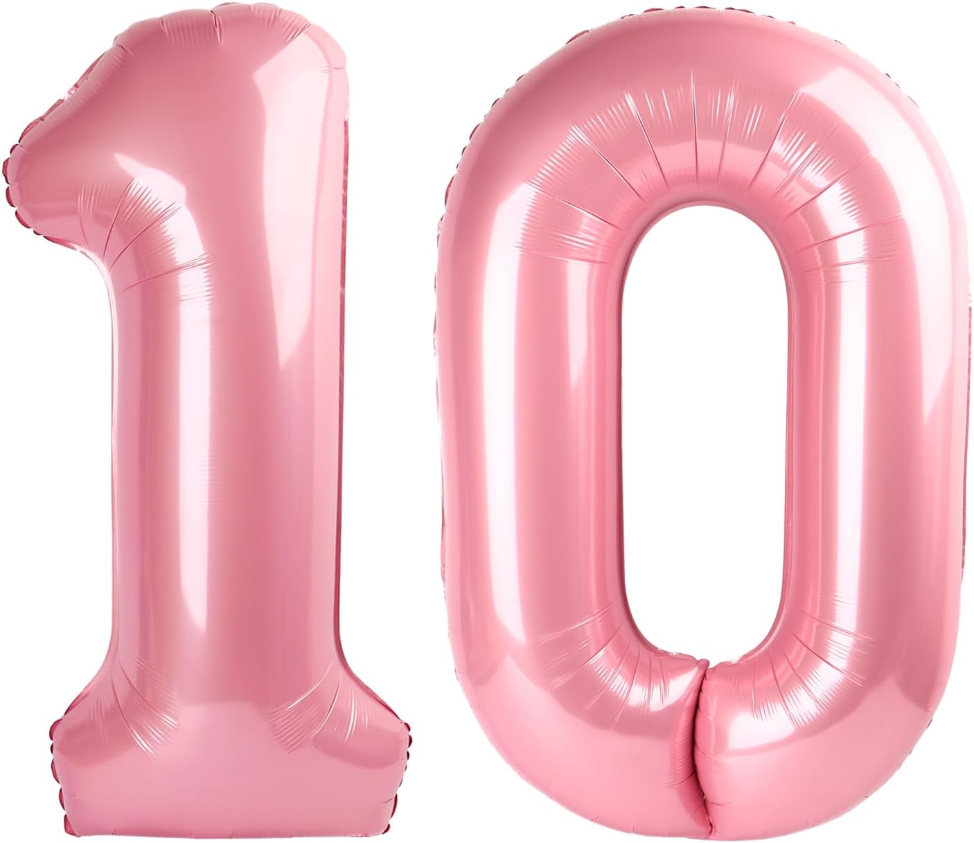 Pearlescent Pink Number 10 Balloons - 40 Inch 10th Birthday Decorations for Girls