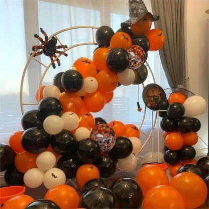 60pcs 12-Inch Halloween Balloons - Premium Latex Party Decorations | Black, White, Orange