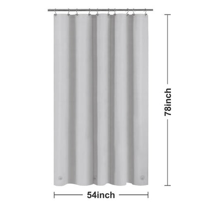 Barossa Design 54W x 78H Stall Shower Curtain Liner Silver Gray - Waterproof Lightweight PEVA Plastic Shower Liner with 3 Magnets & Metal Grommets - Gray Silver