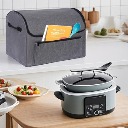 Slow Cooker Cover Bag for Ninja Foodi Possible Cooker Pro, Durable Dust Cover with Front Pocket Handle, Scratch Water Resistant, Gray
