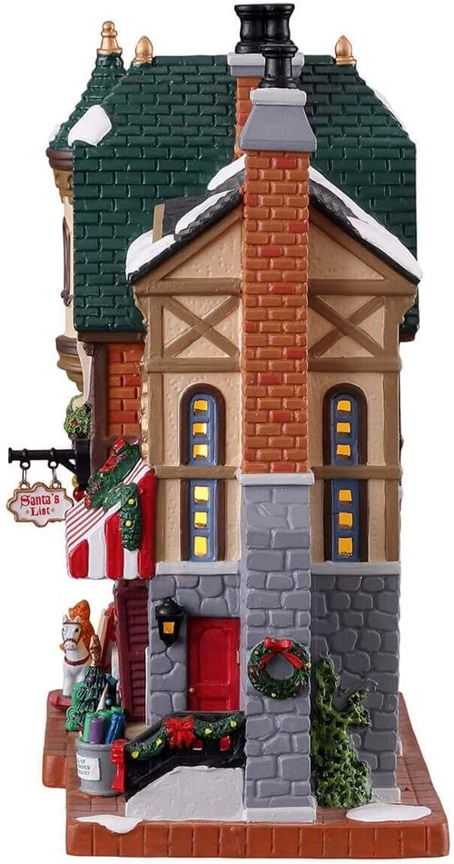 Lemax Christmas Village Santa's List Toy Shop - Battery-Operated LED Decoration | Festive Holiday Display
