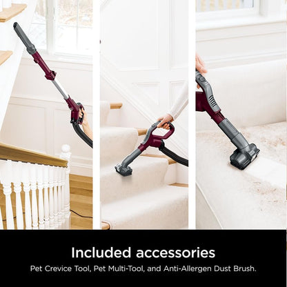 Shark DETECT Lift-Away Corded Upright Vacuum - Self-Cleaning Brushroll & Anti-Allergen Seal | Burgundy