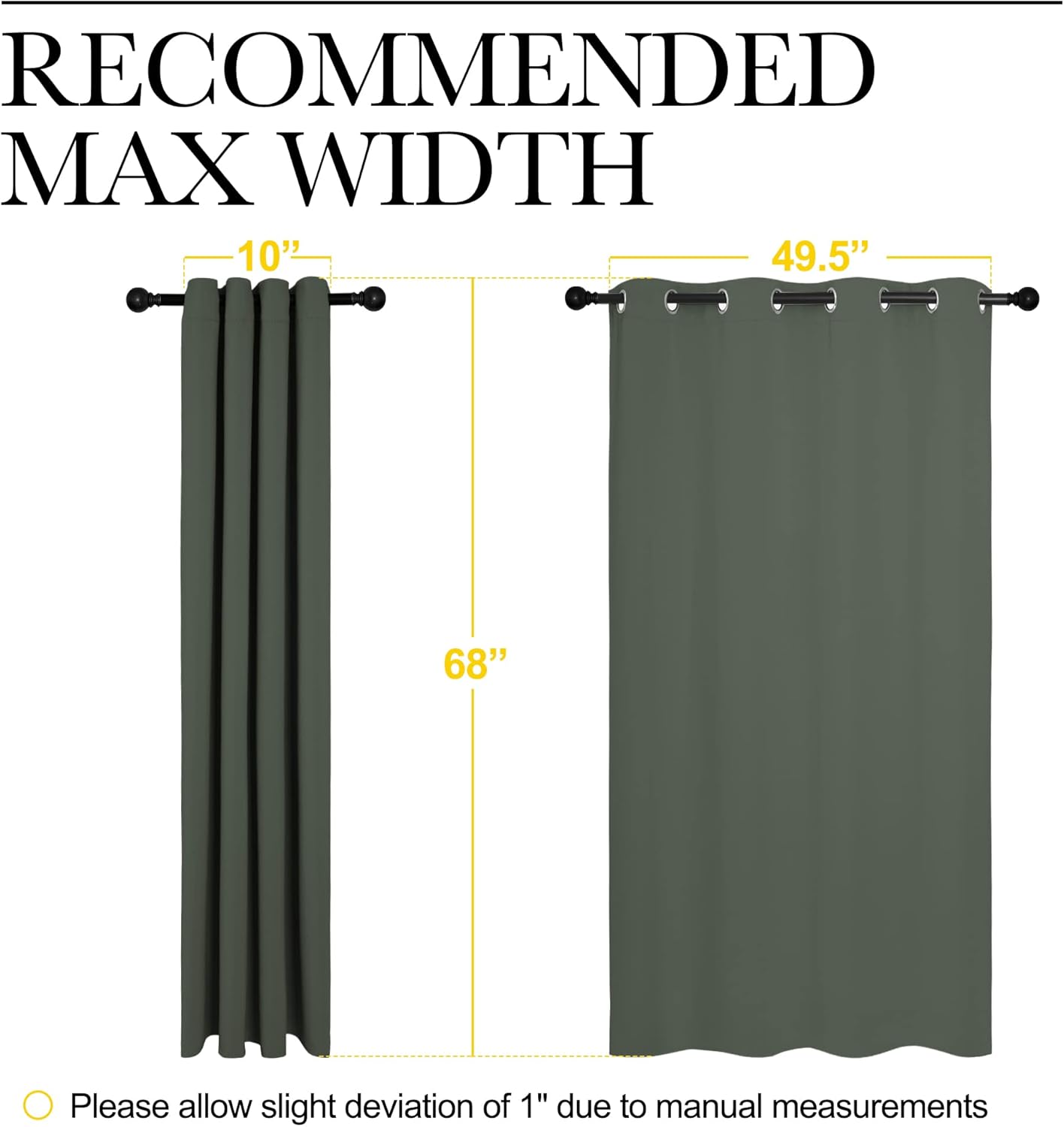 NICETOWN Thermal Insulated Blackout Curtains - Room Darkening Grommet Drapes, Dark Mallard, Set of 2 (55x68")