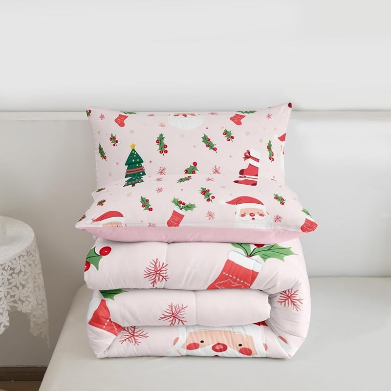 Merry Christmas Kids Comforter Set Twin - Red Green Variation