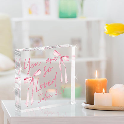 Skiennix Pink Bow Room Decor - Inspirational Bible Verse Quotes | Valentine's Day Gifts for Women