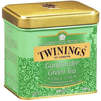 Twinings of London Loose Gunpowder Green Tea, 3.53 Ounce Tin