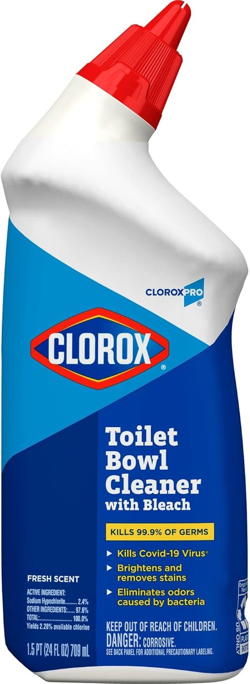 Clorox Commercial Solutions Toilet Bowl Cleaner - Powerful Bleach Formula for Deep Cleaning