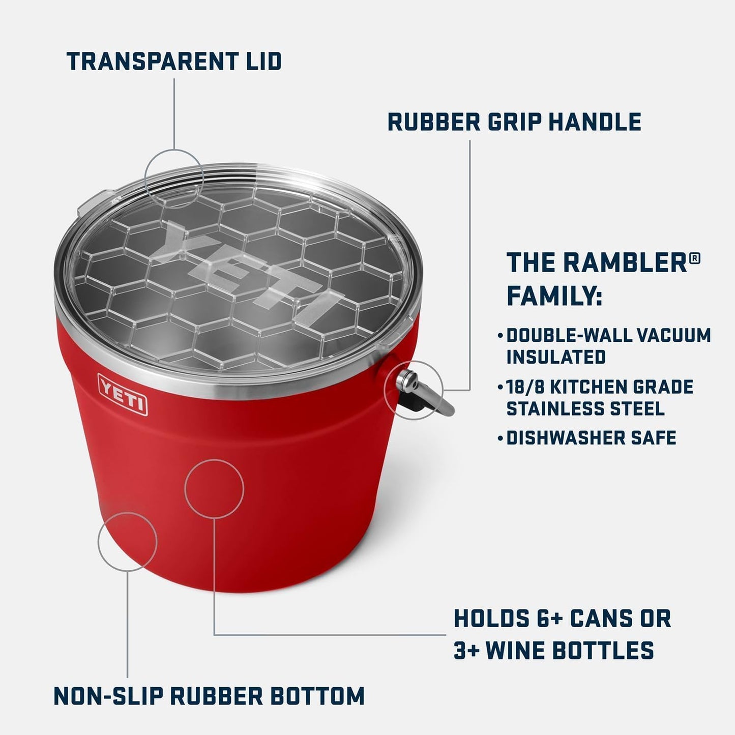 YETI Beverage Bucket, Rescue Red
