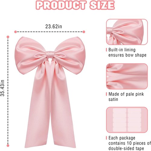 Big Pink Bow Decoration by [Brand Name] - Oversized Coquette Bows for Backdrop | 25.6" X 41.3"