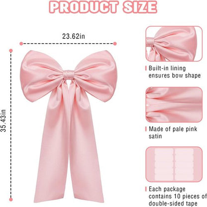 Big Pink Bow Decoration by [Brand Name] - Oversized Coquette Bows for Backdrop | 25.6" X 41.3"