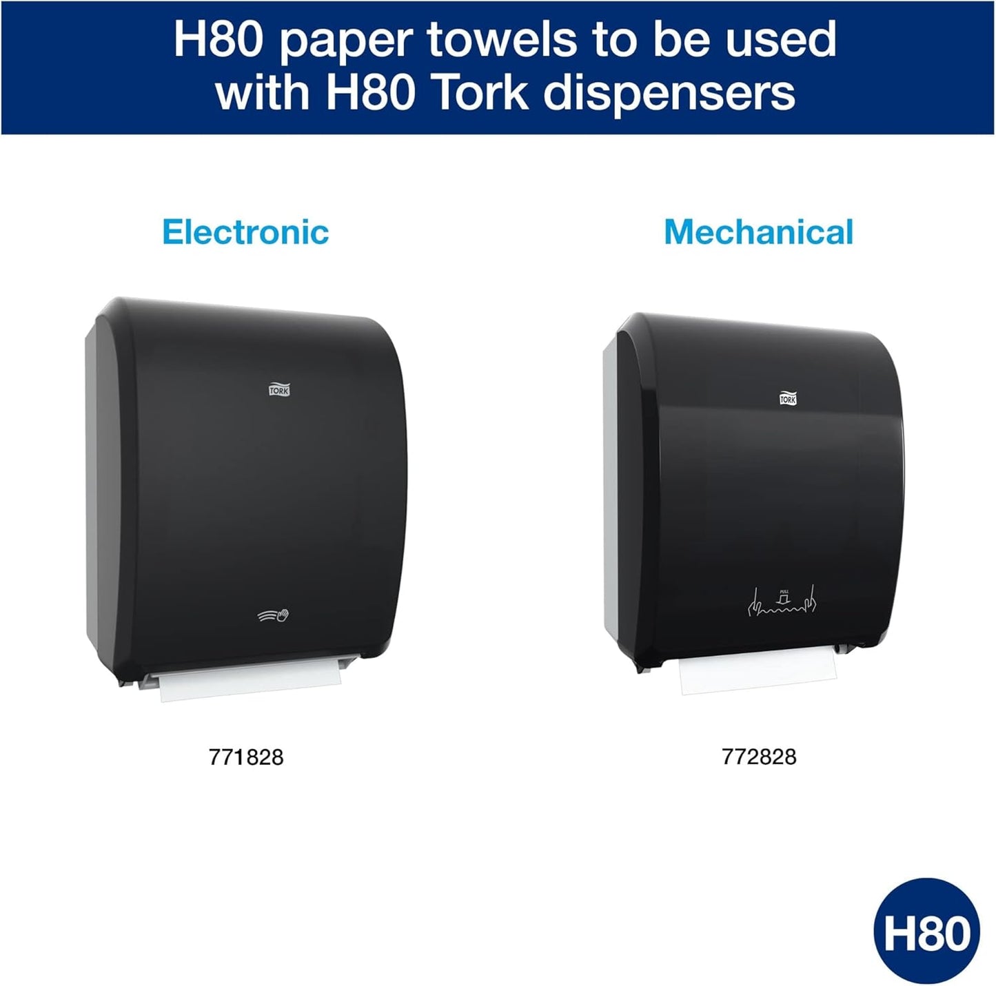 Tork Roll Hand Towels - Premium White, 6 Rolls | H80 Size for Superior Absorbency