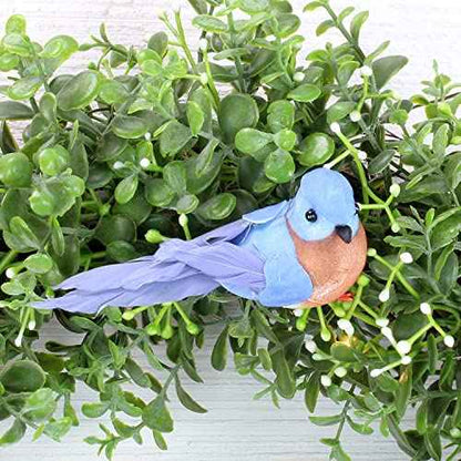Cornucopia Brands Imitation Bluebirds (6-Pack); Little Blue Birds for Crafts, Christmas Trees and Seasonal Displays and Wreaths