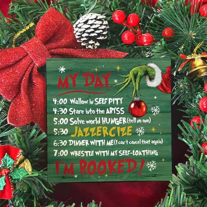 My Day Christmas Wooden Sign - Rustic Holiday Home Decor, 5x5 Inch