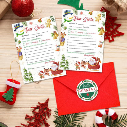Santa Letter Writing Kit with Envelopes Stickers & Labels - Christmas Activity Set - SDLT01