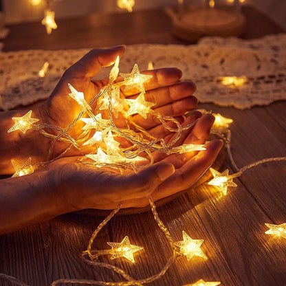 WFGGEH Star Fairy String Lights - 10ft 20 LED Warm White for Birthday & Christmas Home Decor