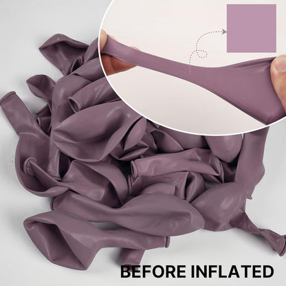 PartyWoo Dusty Purple Balloons - 140-Piece Lavender Boho Balloon Arch Kit | 12", 10", 5" Sizes for Baby Showers & Birthdays