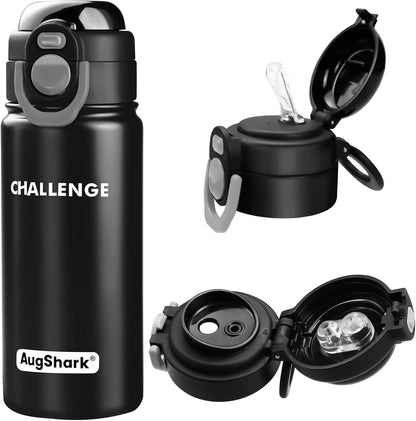 Skiennix 20 Oz Insulated Water Bottle - Leak-Proof, BPA-Free, Double-Walled for Travel & Sports | Black