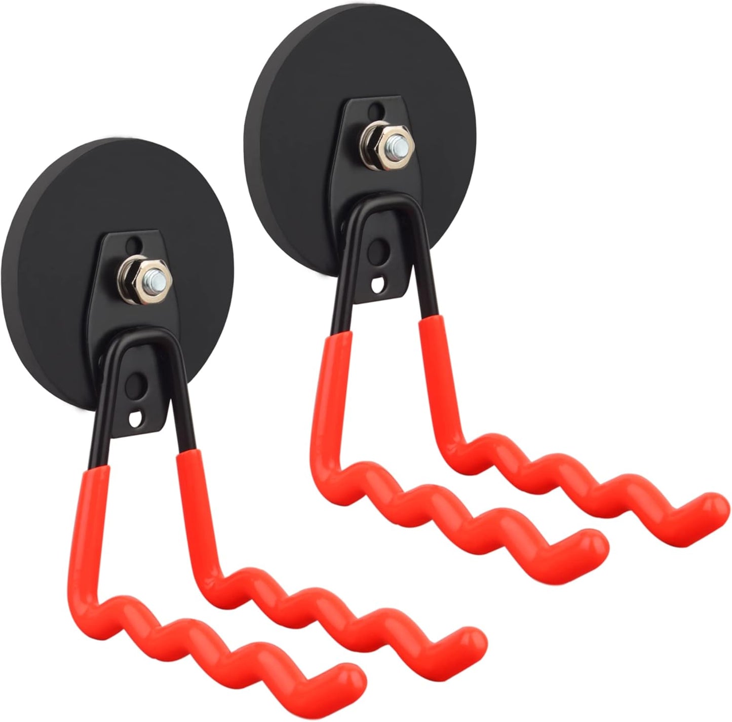 ULIBERMAGNET Heavy Duty Magnetic Hooks - Strong Wave Hook for Workshop Organization | 2 Pack (3.46 Inch, Orange)