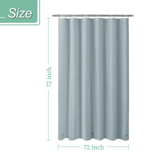 Mrs Awesome Blue Shower Curtain Liner with 3 Magnets, 72x72 Premium Flexible Sturdy Plastic Shower Curtain for Bathroom Lightweight & Waterproof, Stone Blue