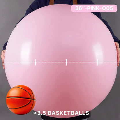 PartyWoo 36-Inch Baby Pink Balloons - Pastel Latex Helium Balloons for Baby Showers & Celebrations