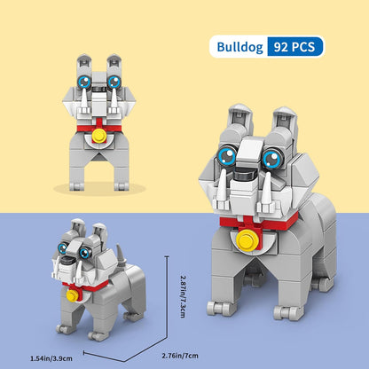 Skiennix Micro Mini Dog Building Blocks - Cute 3D Animal Puzzle Toys for Kids (Husky, Bulldog, Poodle)