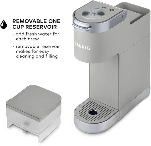 Keurig K-Mini Plus Coffee Maker - Slim 5-Inch Design, 6-12oz Brew Size, Pod Storage - Gray (Renewed)