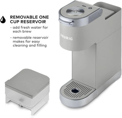 Keurig K-Mini Plus Coffee Maker - Slim 5-Inch Design, 6-12oz Brew Size, Pod Storage - Gray (Renewed)