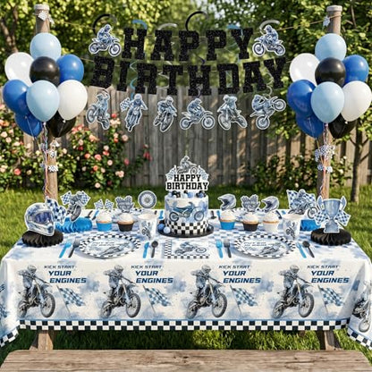 Dirt Bike Plates Serve 24 - Motocross Birthday Party Decorations