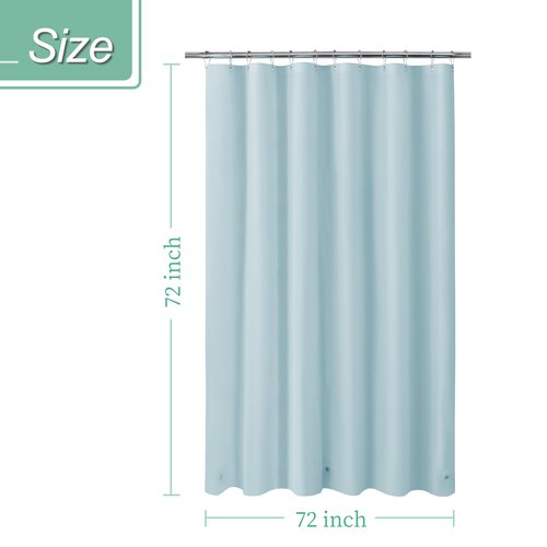 Mrs Awesome Light Blue Shower Curtain Liner with 3 Magnets, 72x72 Premium Flexible Sturdy Plastic Shower Curtain for Bathroom Lightweight & Waterproof, Light Blue
