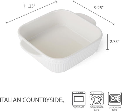 Mikasa Italian Countryside Casserole Baker - 9 Inch Square Design for Elegant Serving