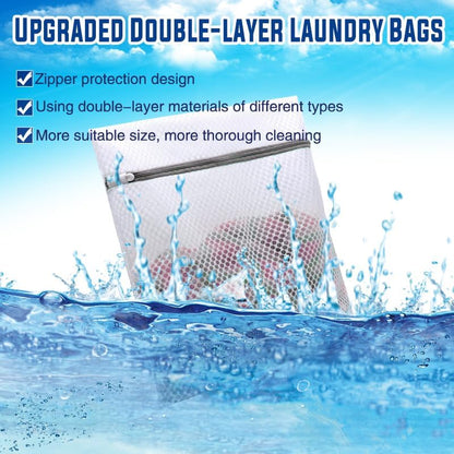 Premium Laundry Bags by Skiennix - Durable Double-Layer Honeycomb Mesh for Delicates | 10 Pcs, 12 x 16 Inches