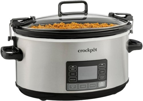 Crock-Pot 7-Quart Slow Cooker - Portable Programmable with Timer & Locking Lid | Stainless Steel
