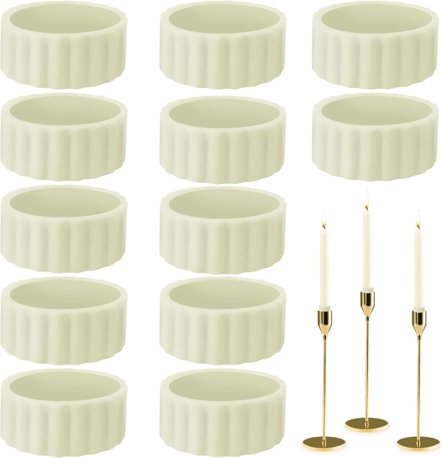 Skiennix 12Pcs Silicone Candle Grippers - Durable Holders for Taper Candles | Perfect for Weddings & Festivals