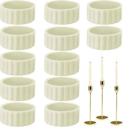 Skiennix 12Pcs Silicone Candle Grippers - Durable Holders for Taper Candles | Perfect for Weddings & Festivals
