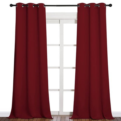 NICETOWN Christmas Burgundy Red Blackout Drapes - Window Treatment Light Blocking Privacy Curtain Panels for Window Decoration (Set of 2, 42 inches by 90-inch)