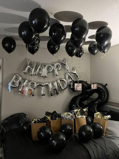 Black Number 1 Balloon - 40 Inch Shiny Birthday Decoration for Baby Boy or Girl