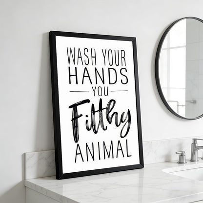 XRNDUYZP Black and White Bathroom Canvas Wall Art - Funny Quotes Poster Print for Kids' Washroom | 8x10 in