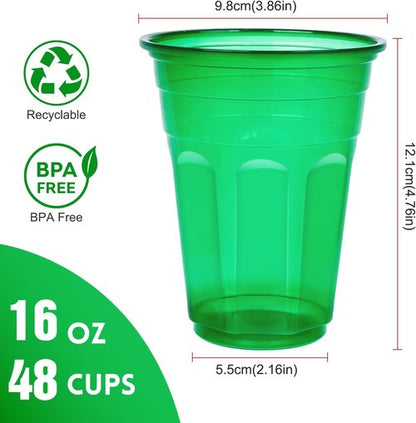 EcoDispose 16 oz Reusable Plastic Party Cups - 48 Count, BPA-Free & Shatter-Resistant for Events