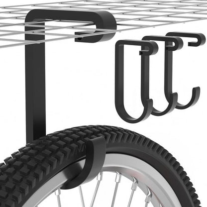 Bussdis Heavy-Duty Bike Hooks - Thickened Garage Ceiling Rack for Safe Overhead Storage | 4 Pack, 50 lb Capacity