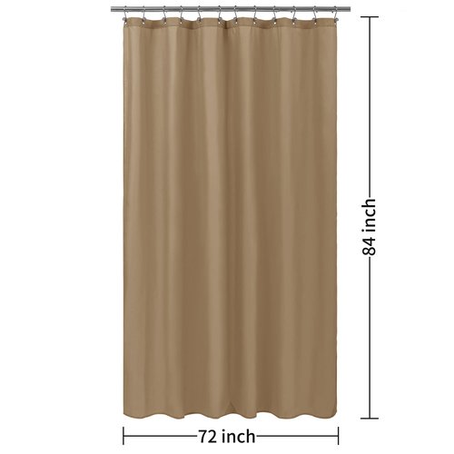 ALYVIA SPRING Extra Long Fabric Shower Curtain Liner Waterproof - 72" x 84", Soft & Lightweight XL Shower Curtain with 3 Magnets, Machine Washable - 72x84, Coffee