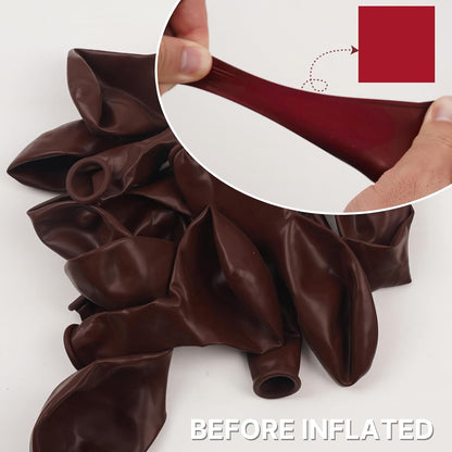 PartyWoo Burgundy Balloon Arch Kit - 127 Pcs in Various Sizes for Graduation & Birthday Decor | Dark Chestnut Red