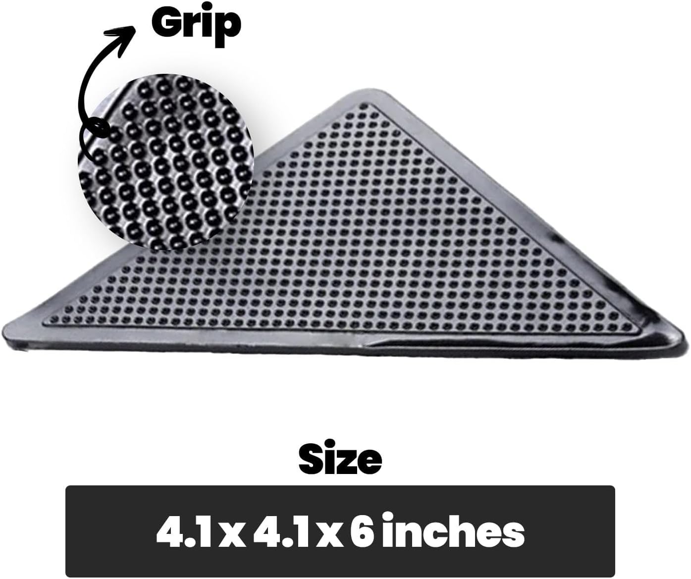 Muddy Mat® Heavy Duty Non-Slip Rug Corner Pads - Double-Sided Adhesive for Hardwood Floors | Pack of 4