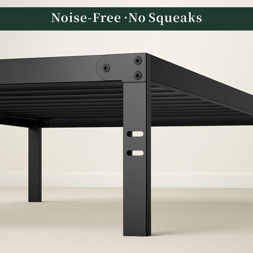 Twin Size Bed Frame, 14 Inch Metal Platform Bed Frames with Heavy Duty Steel Slat Support, No Box Spring Needed, Easy Assembly, Under Bed Storage