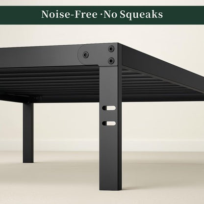 Twin Size Bed Frame, 14 Inch Metal Platform Bed Frames with Heavy Duty Steel Slat Support, No Box Spring Needed, Easy Assembly, Under Bed Storage