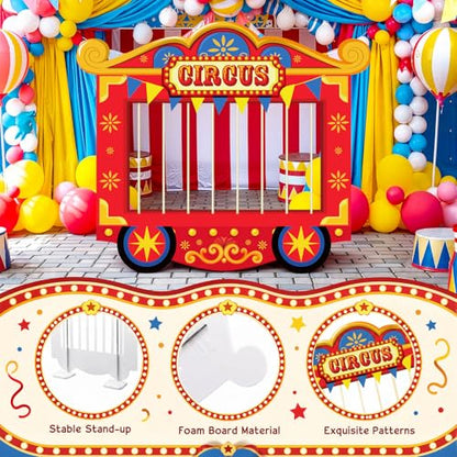 Carnival Circus Party Decorations Cardboard Cutout Kit with Stand and Flags