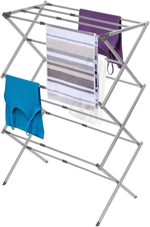 BLACK+DECKER Expandable Collapsible Clothes Drying Rack - Oversized for Air Drying Laundry | Grey