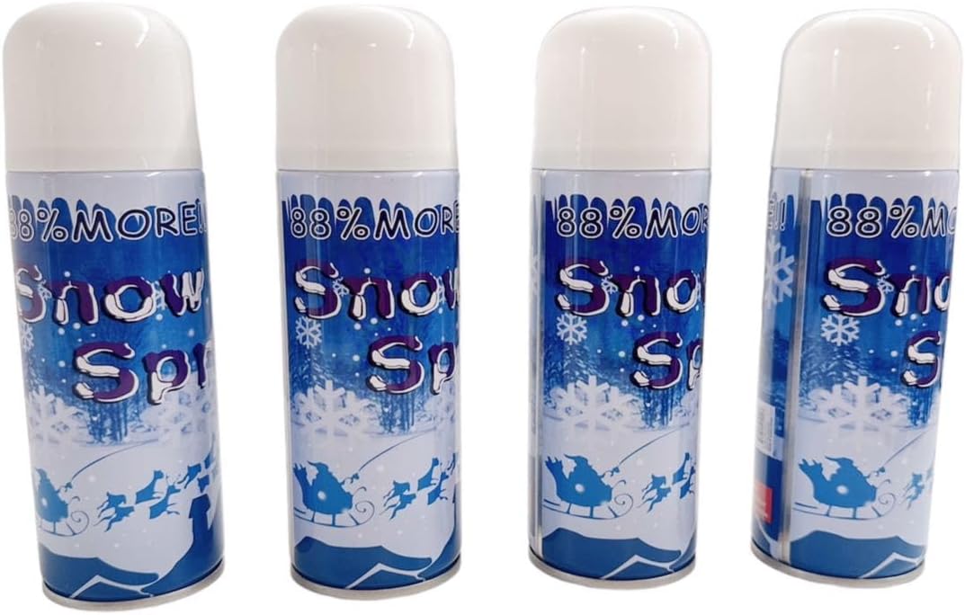 Skiennix Winter Textured Snow Spray - 8oz Aerosol Bottles | 4-Pack for Holiday Crafts & Decor