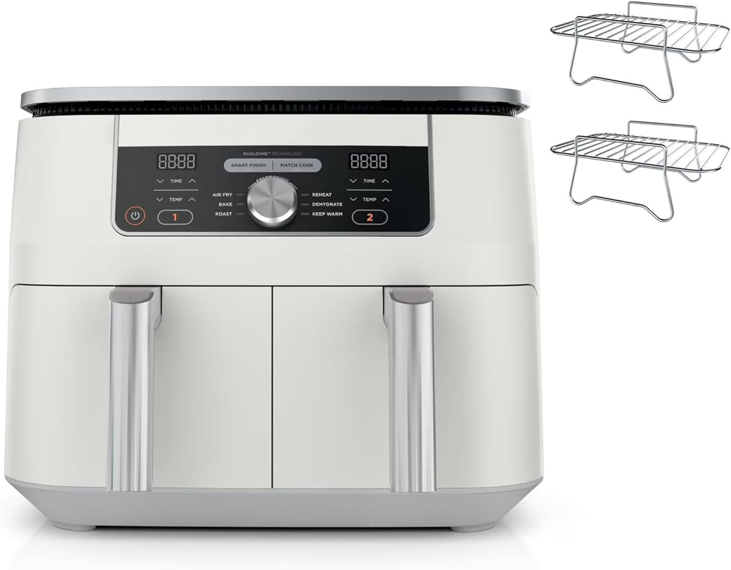 Skiennix 8 Quart DualZone Air Fryer - 6-in-1 Cooking with 2 Independent Baskets for Quick Meals