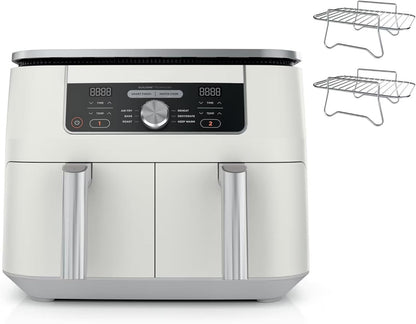 Skiennix 8 Quart DualZone Air Fryer - 6-in-1 Cooking with 2 Independent Baskets for Quick Meals
